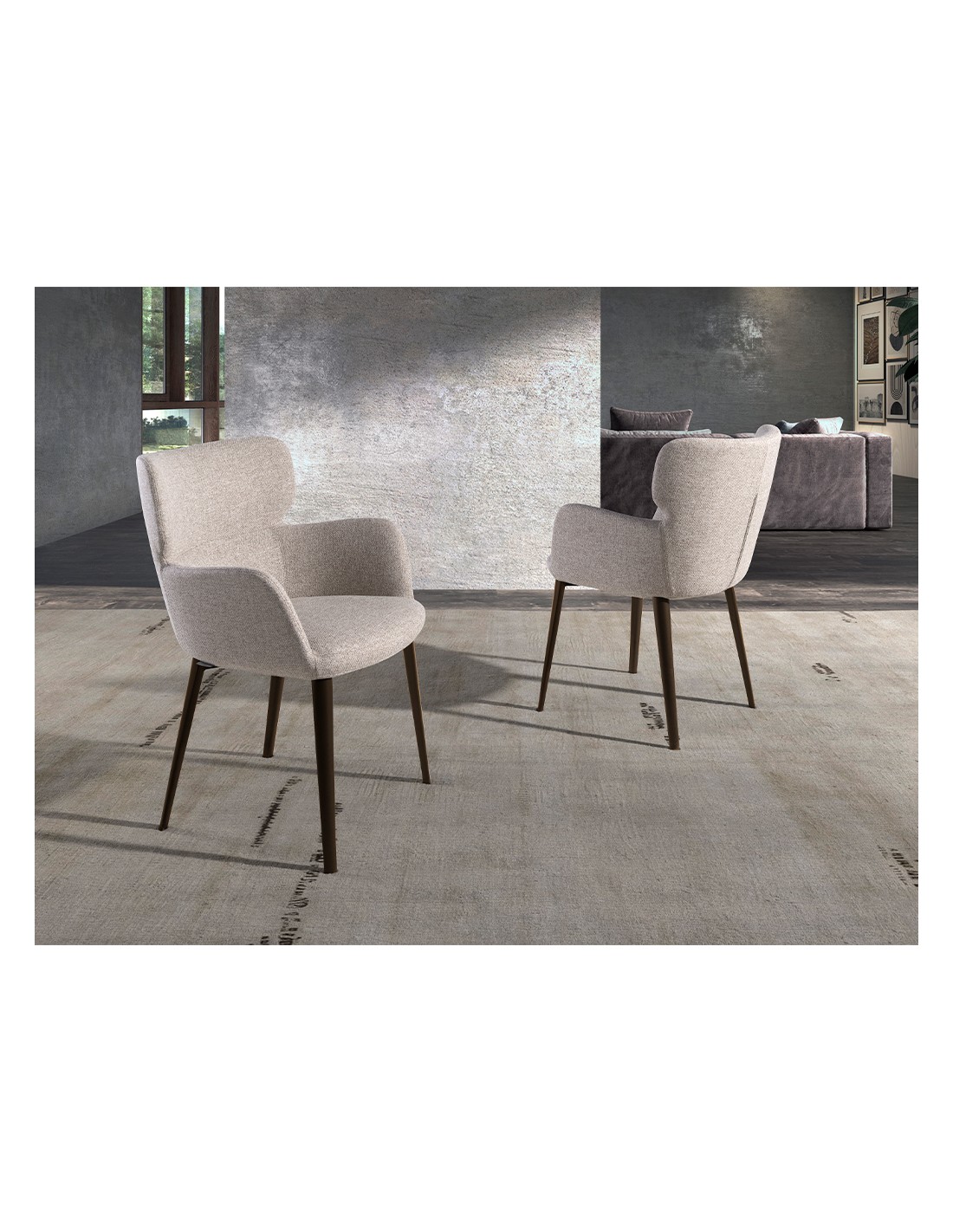 Silla tela marrón jaspeada