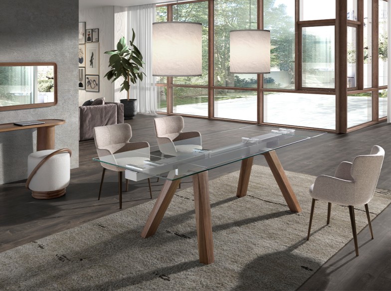 Silla tela marrón jaspeada