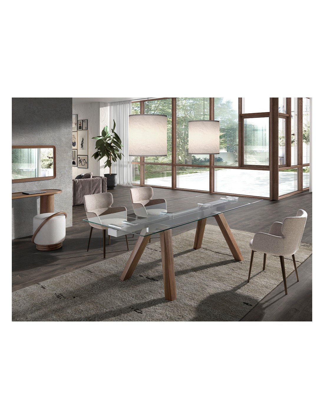 Silla tela marrón jaspeada