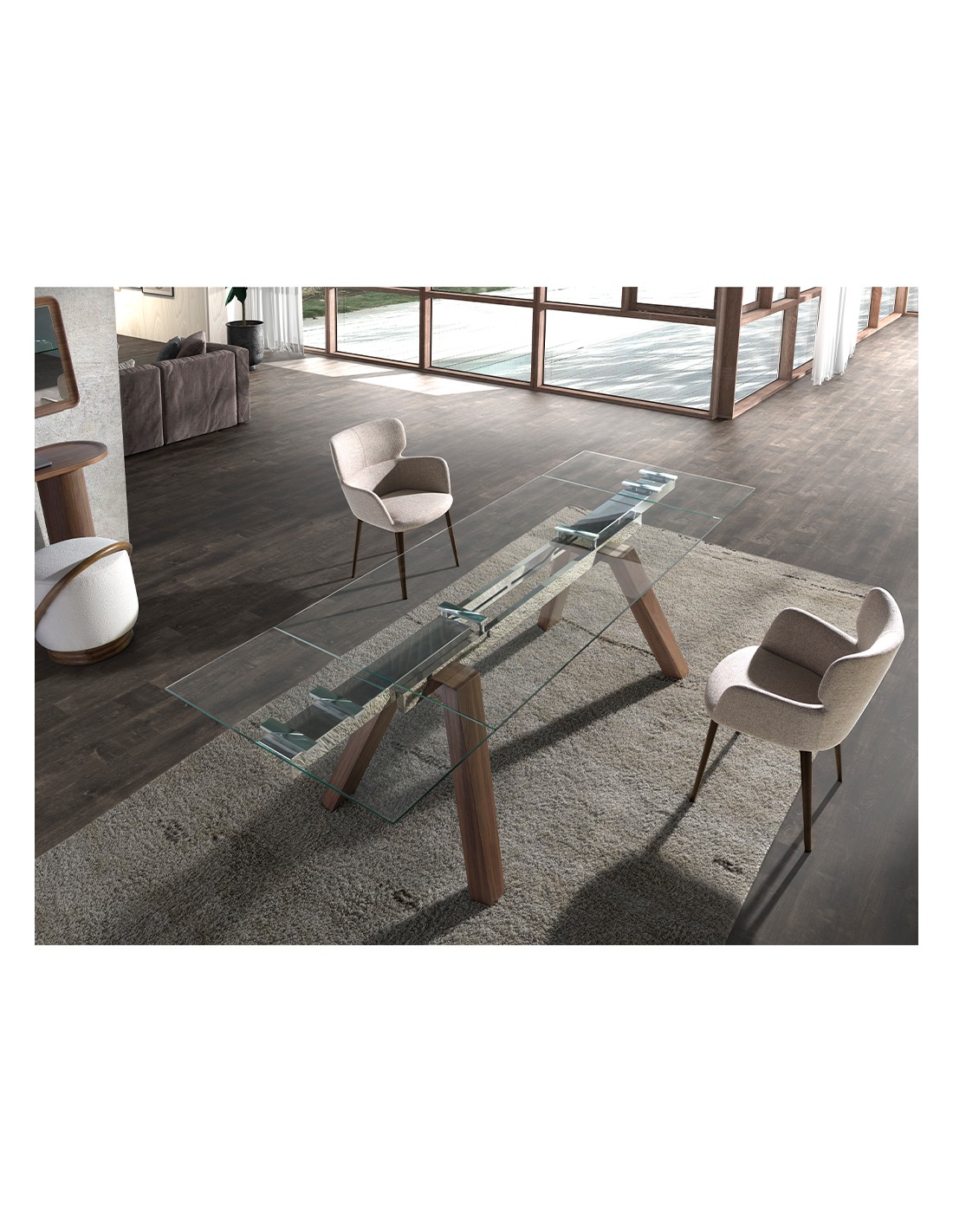 Silla tela marrón jaspeada