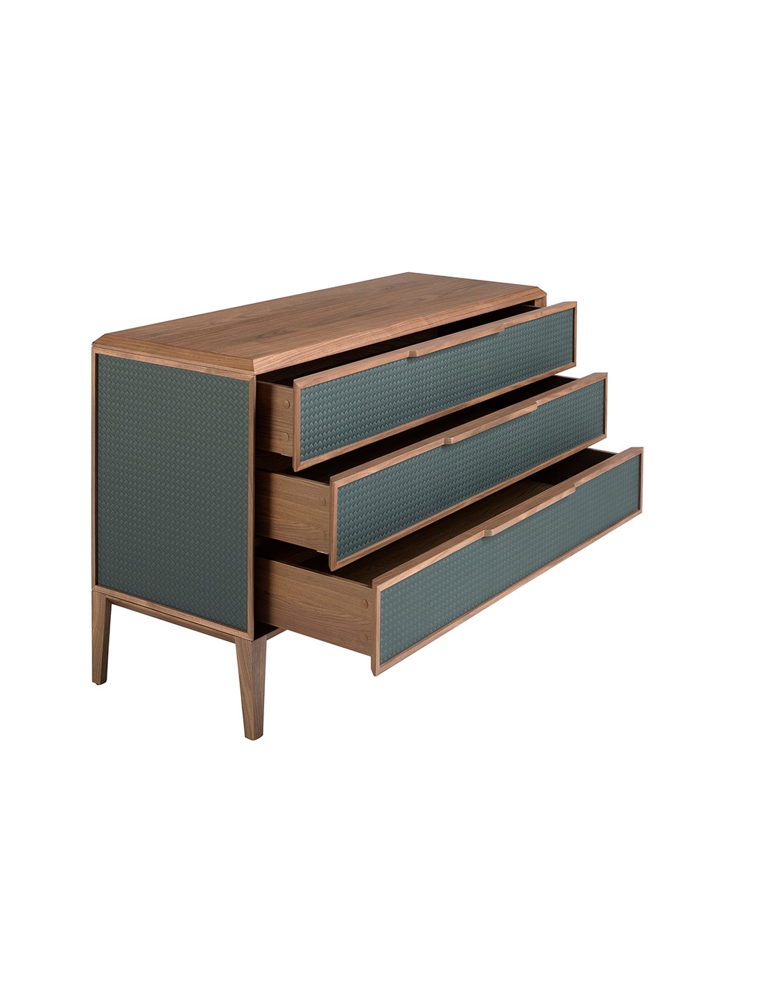 Cómoda pvc verde oscuro y nogal