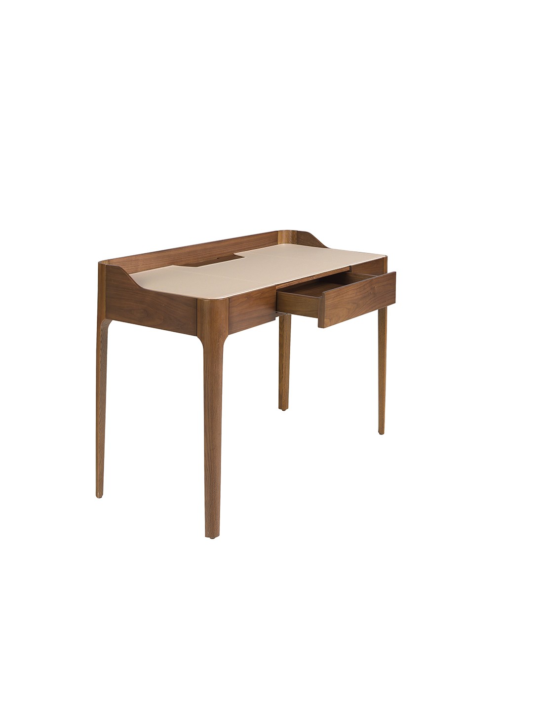 Escritorio tocador polipiel y nogal