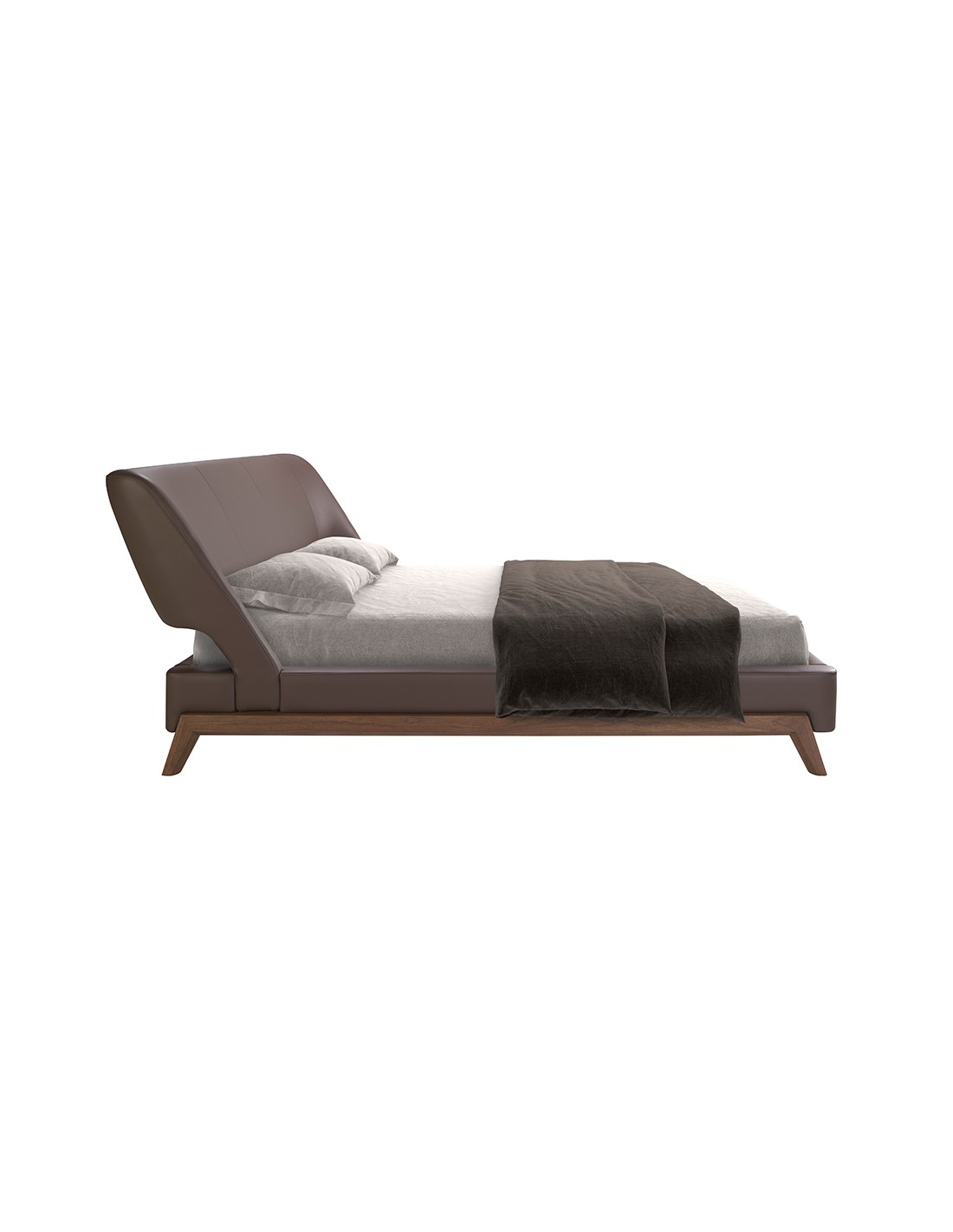 Cama polipiel color marrón chocolate