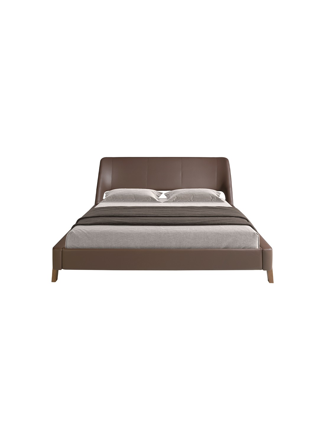 Cama polipiel color marrón chocolate