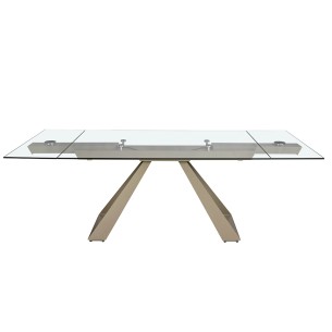 Mesa comedor extensible rectangular cristal templado y... 2
