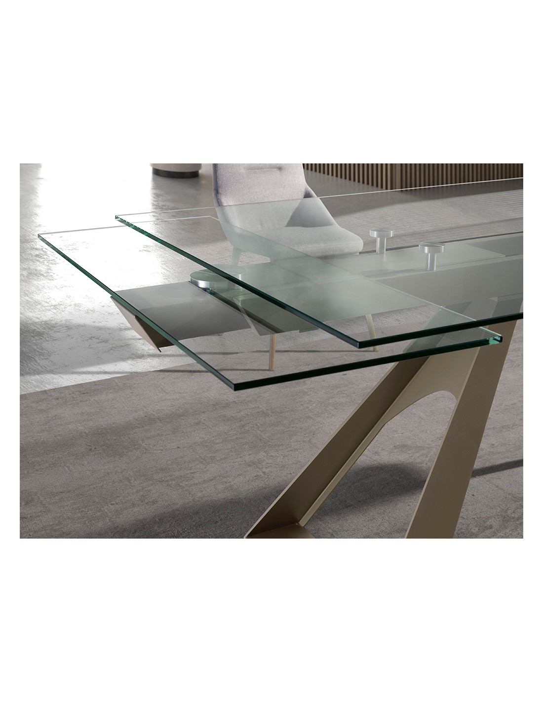 Mesa comedor extensible rectangular cristal...