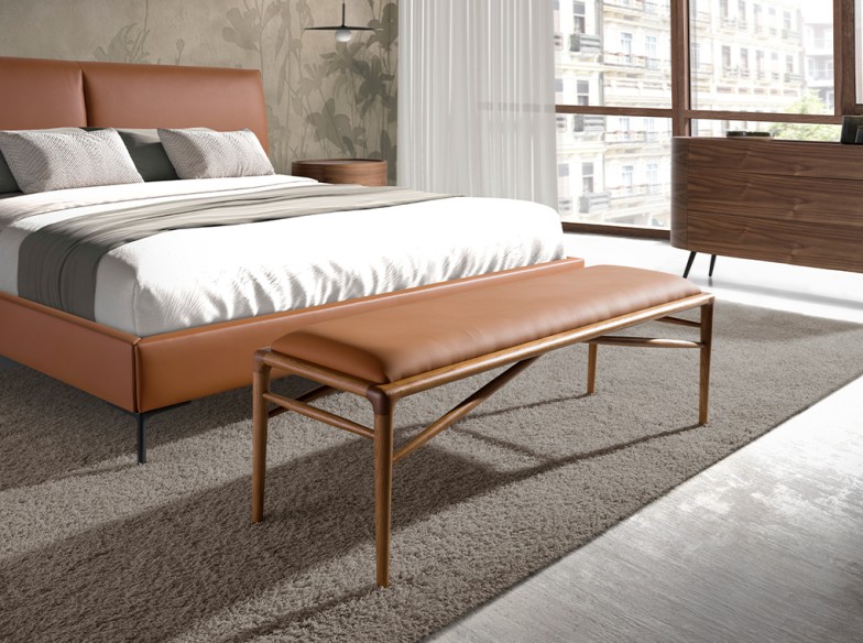 Banqueta polipiel marrón