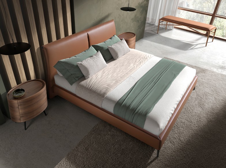 Banqueta polipiel marrón