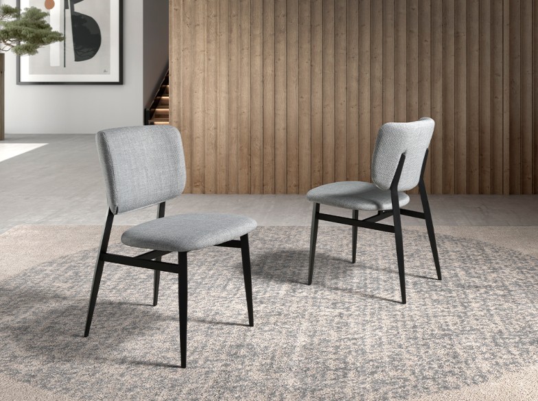 Silla tela gris claro