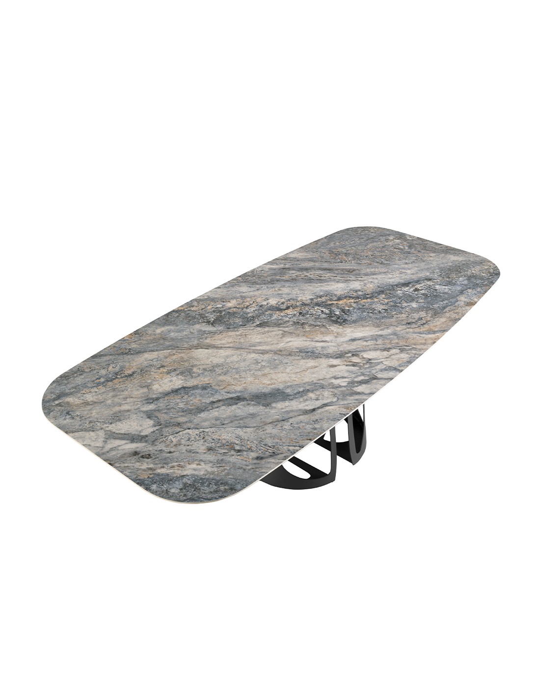 Mesa comedor ovalada barril mármol porcelánico...