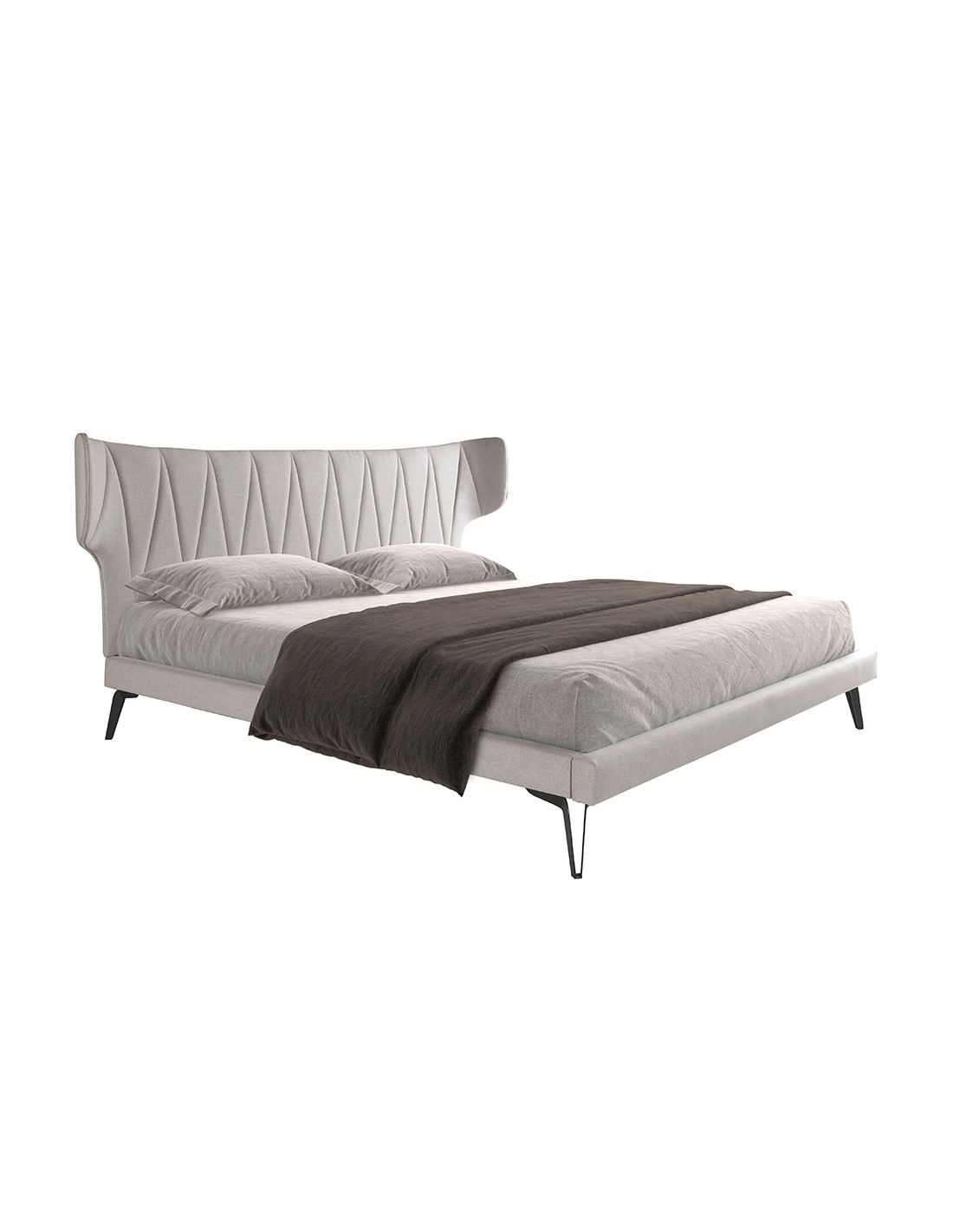 Cama tela color gris claro