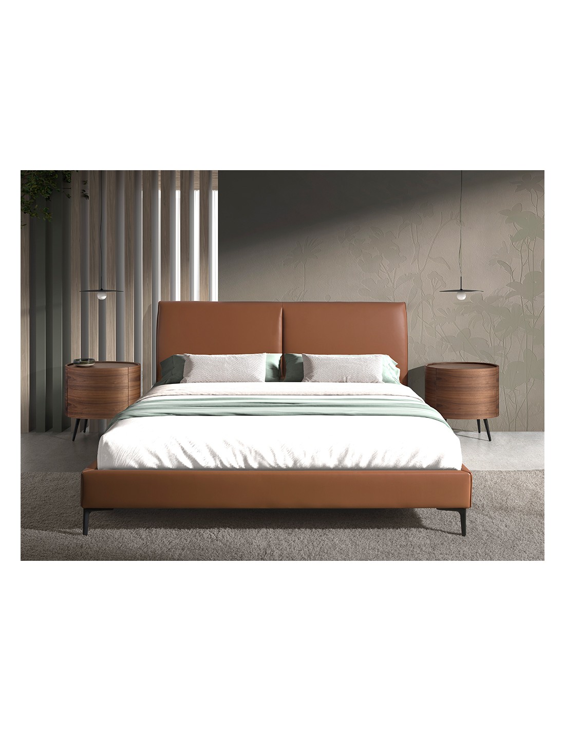 Cama polipiel color marrón