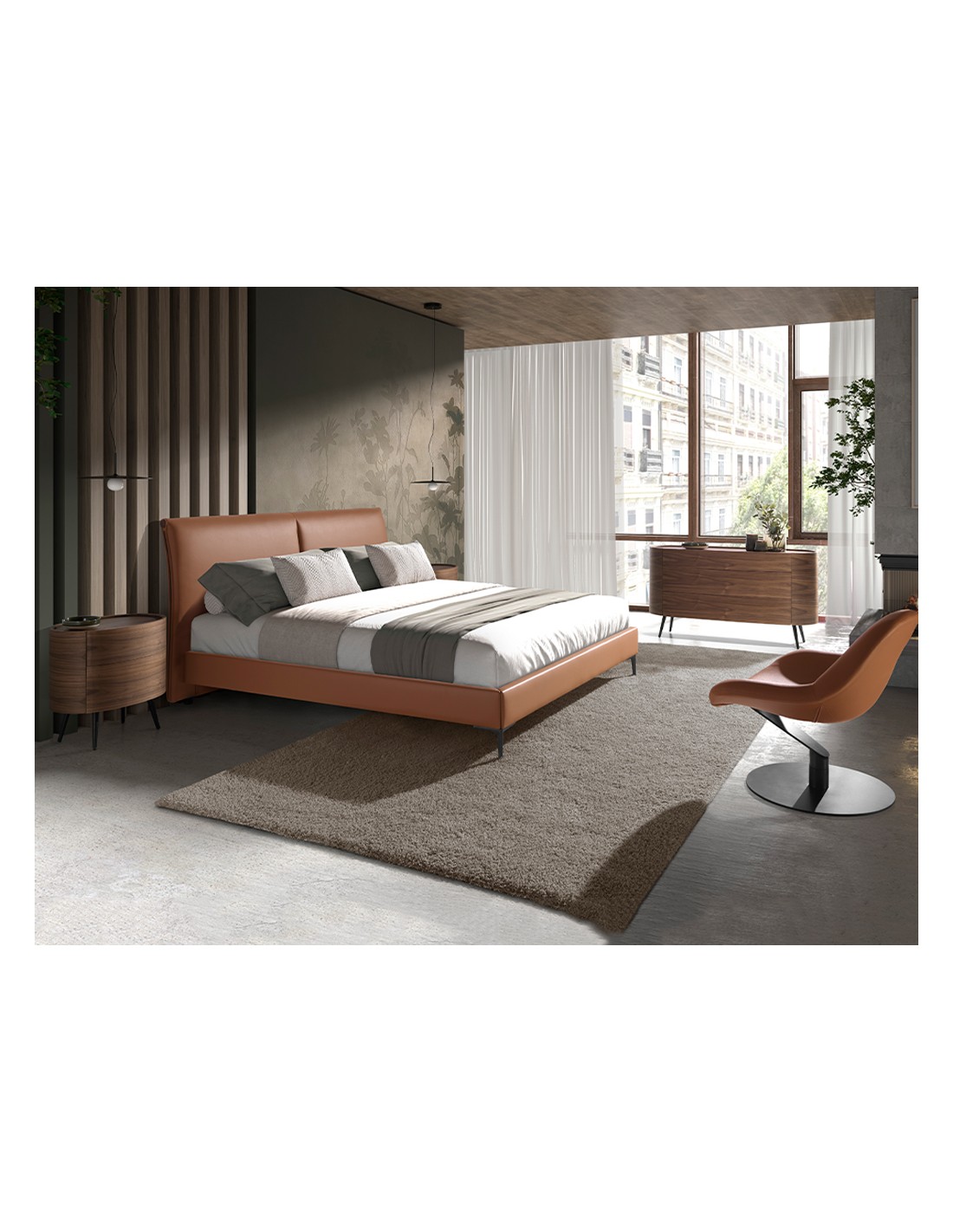 Cama polipiel color marrón