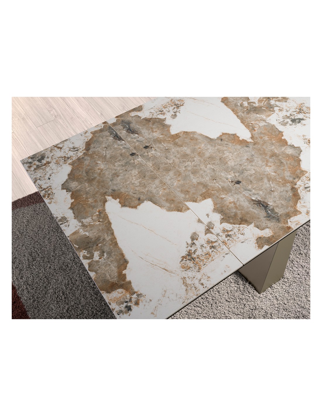 Mesa comedor extensible rectangular mármol...