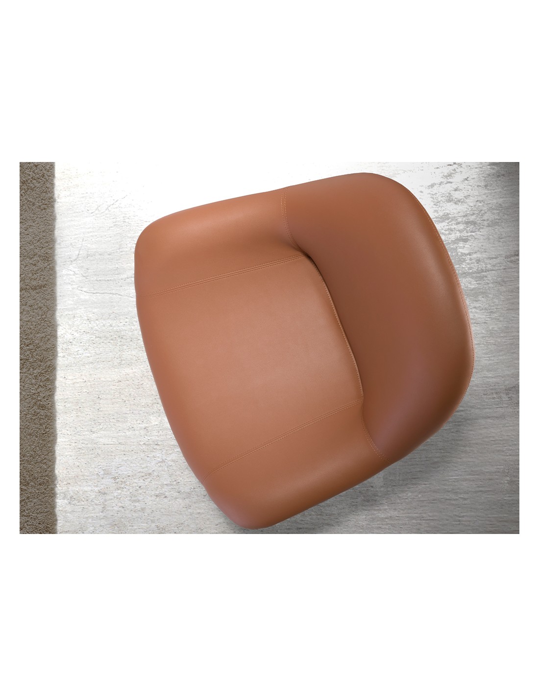 Sillón giratorio polipiel marrón