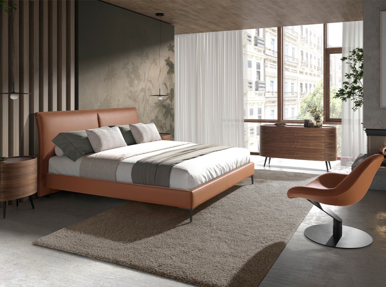 Sillón giratorio polipiel marrón