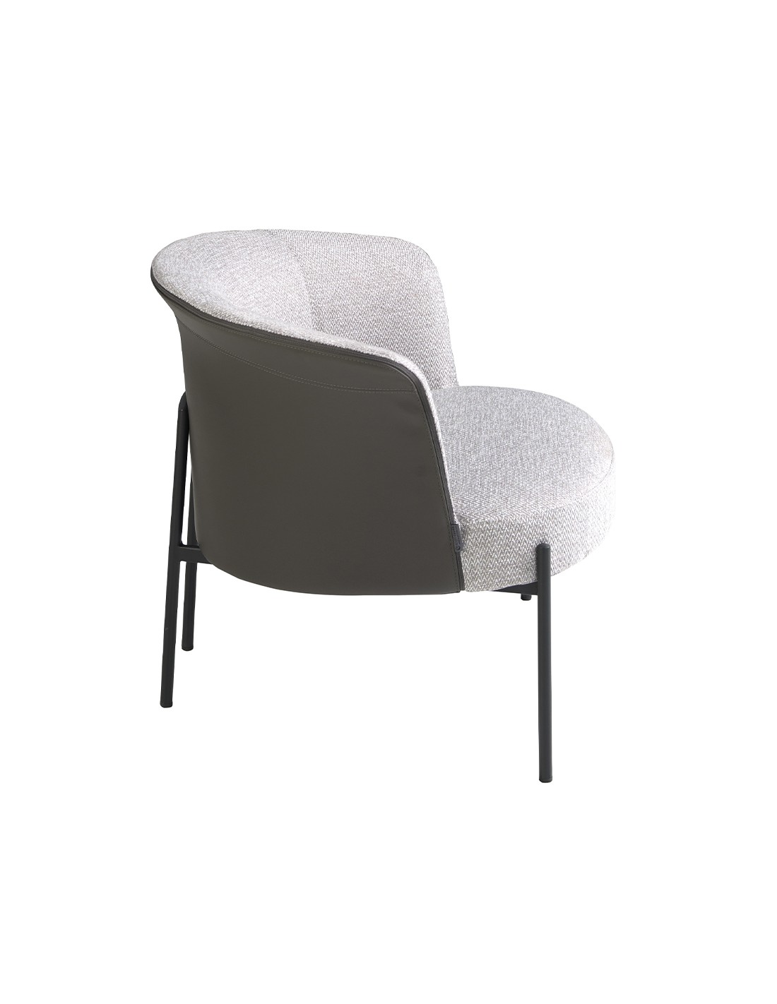 Sillón tela gris y polipiel gris oscuro