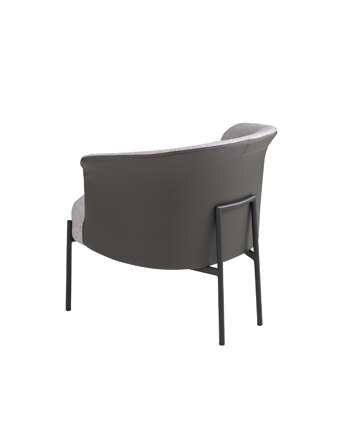 Sillón tela gris y polipiel gris oscuro