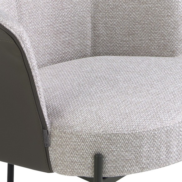 Sillón tela gris y polipiel gris oscuro