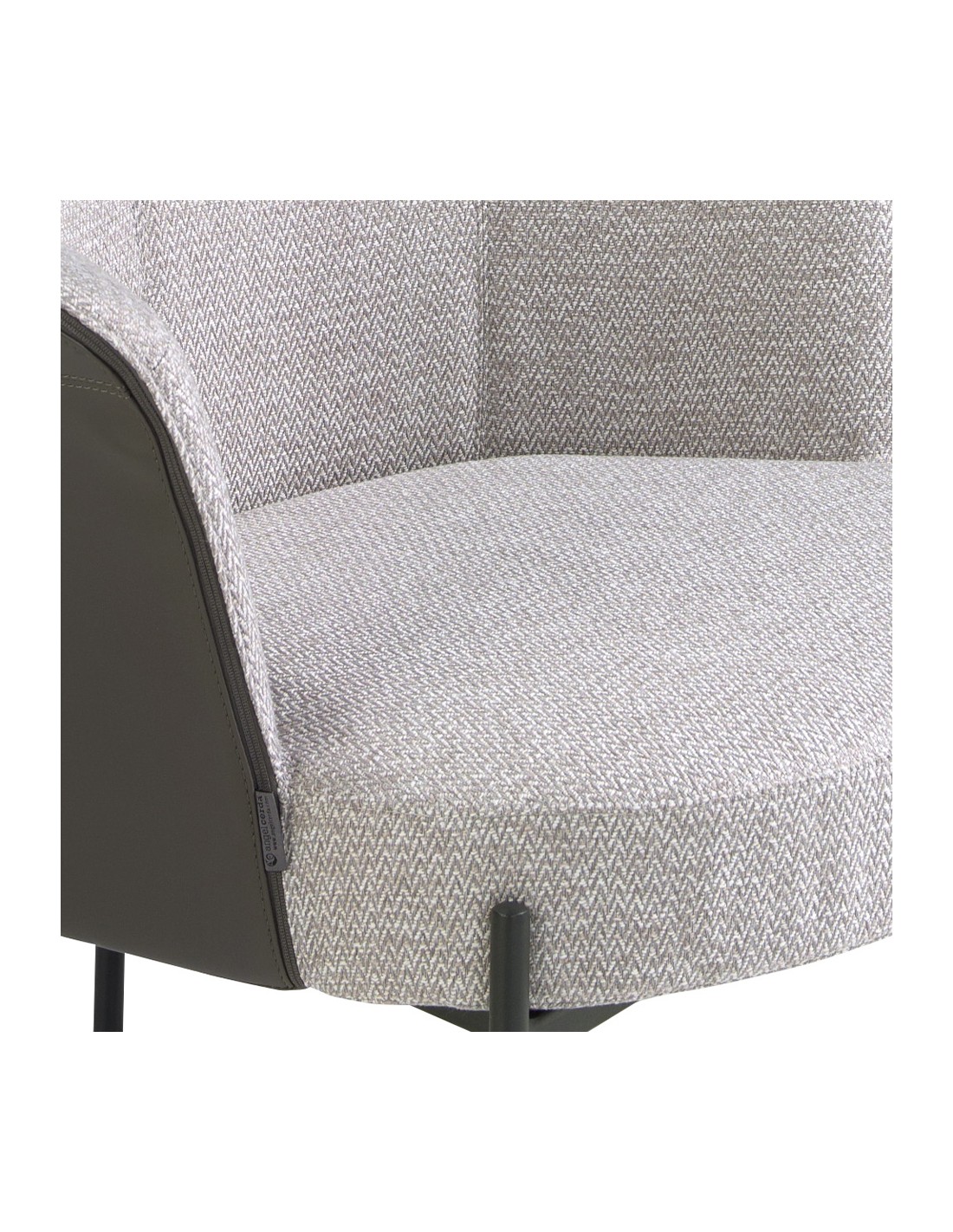 Sillón tela gris y polipiel gris oscuro