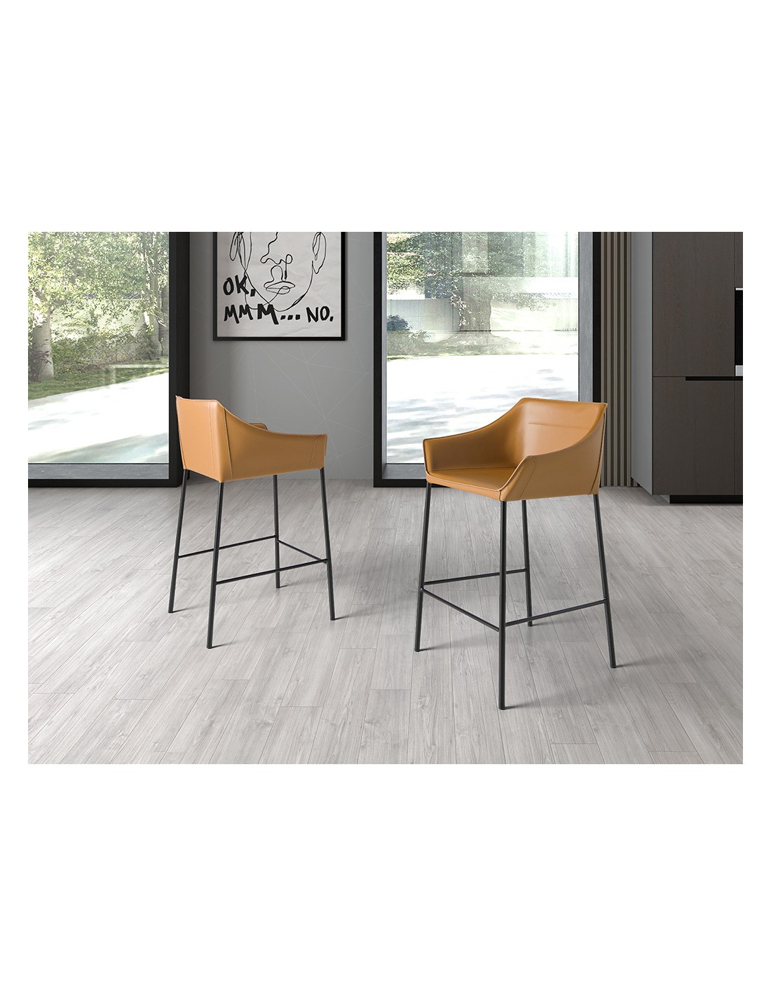 Taburete polipiel marrón