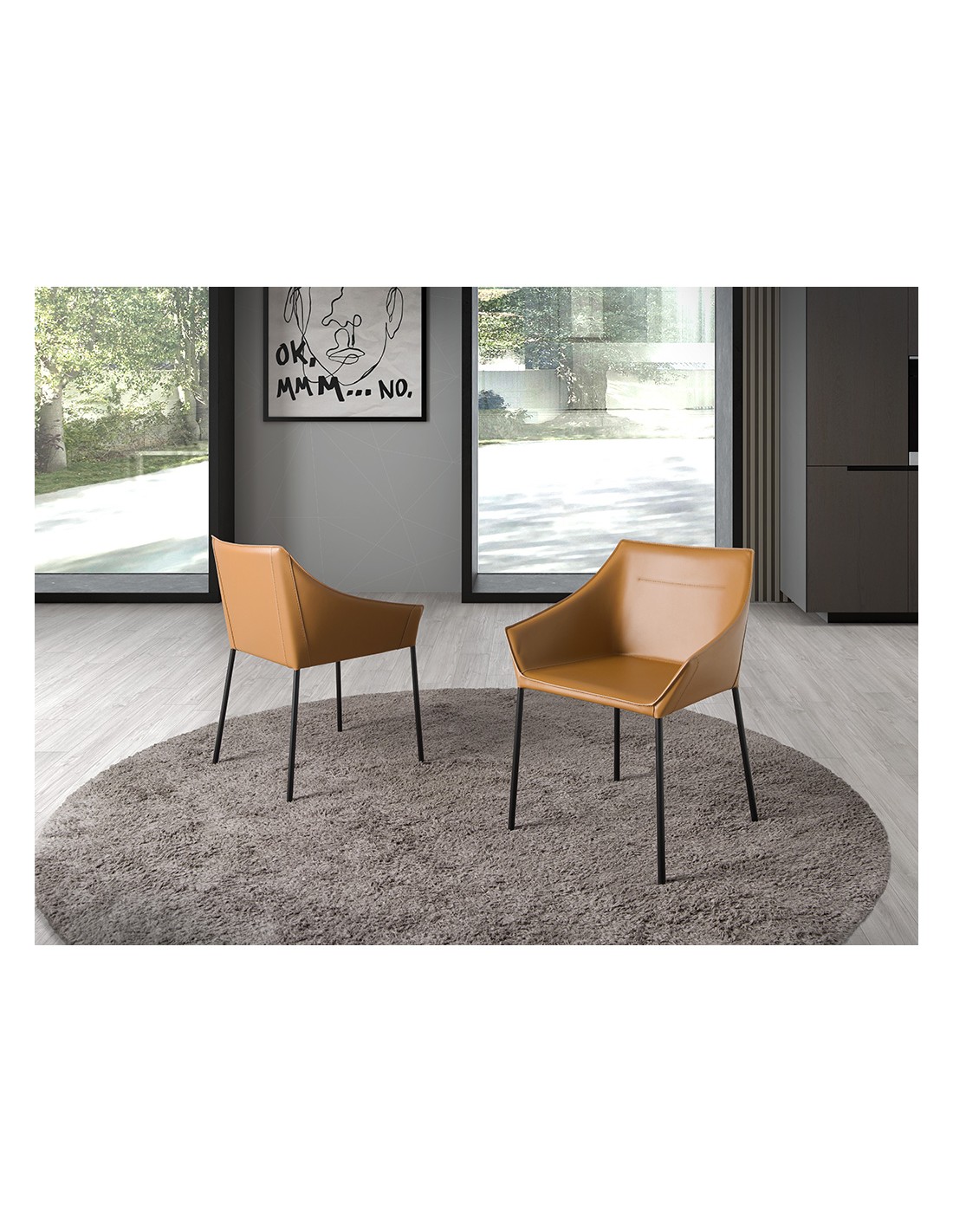 Silla polipiel marrón