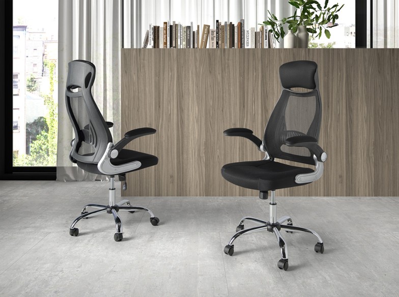 Silla oficina giratoria tela negra