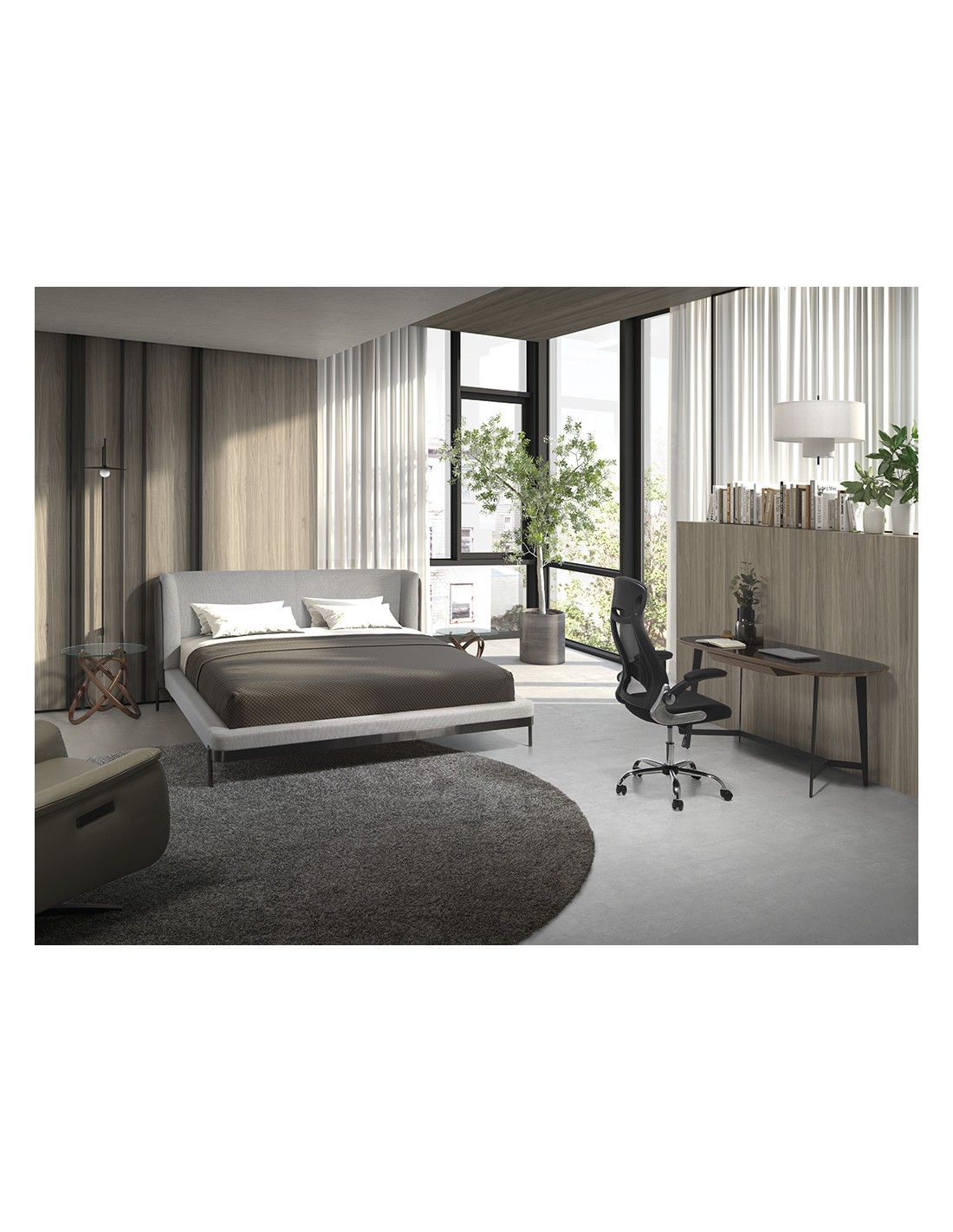 Silla oficina giratoria tela negra