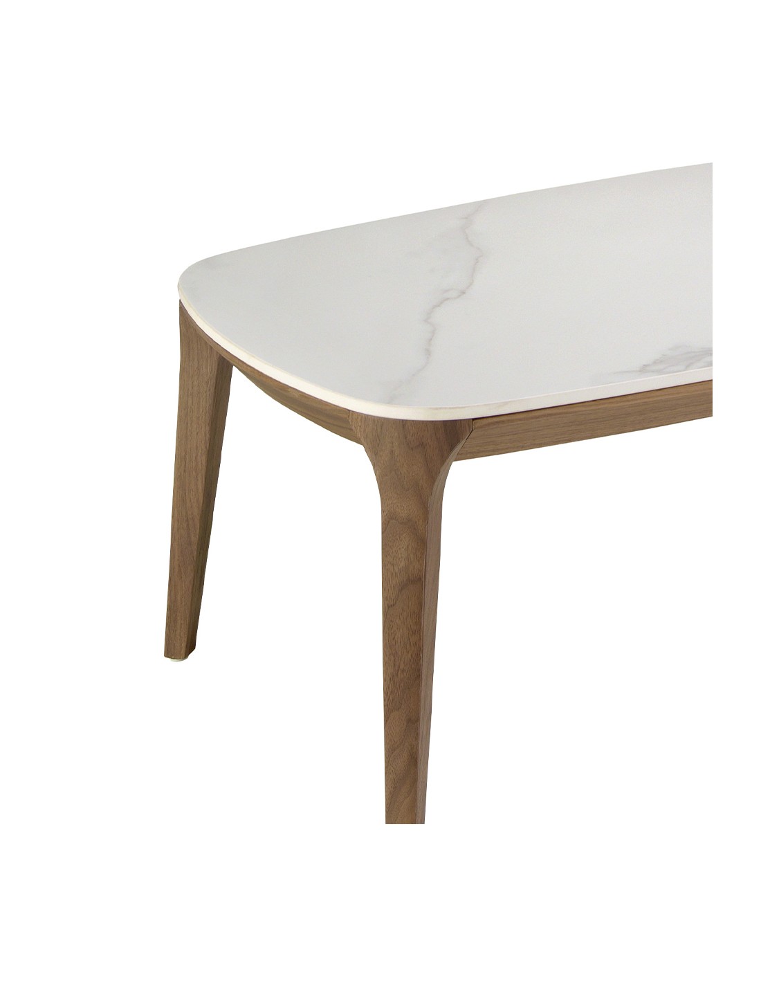 Mesa centro ovalada barril mármol porcelánico y...