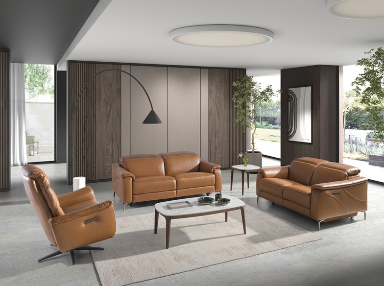 Mesa rincón cuadrada mármol porcelánico y nogal