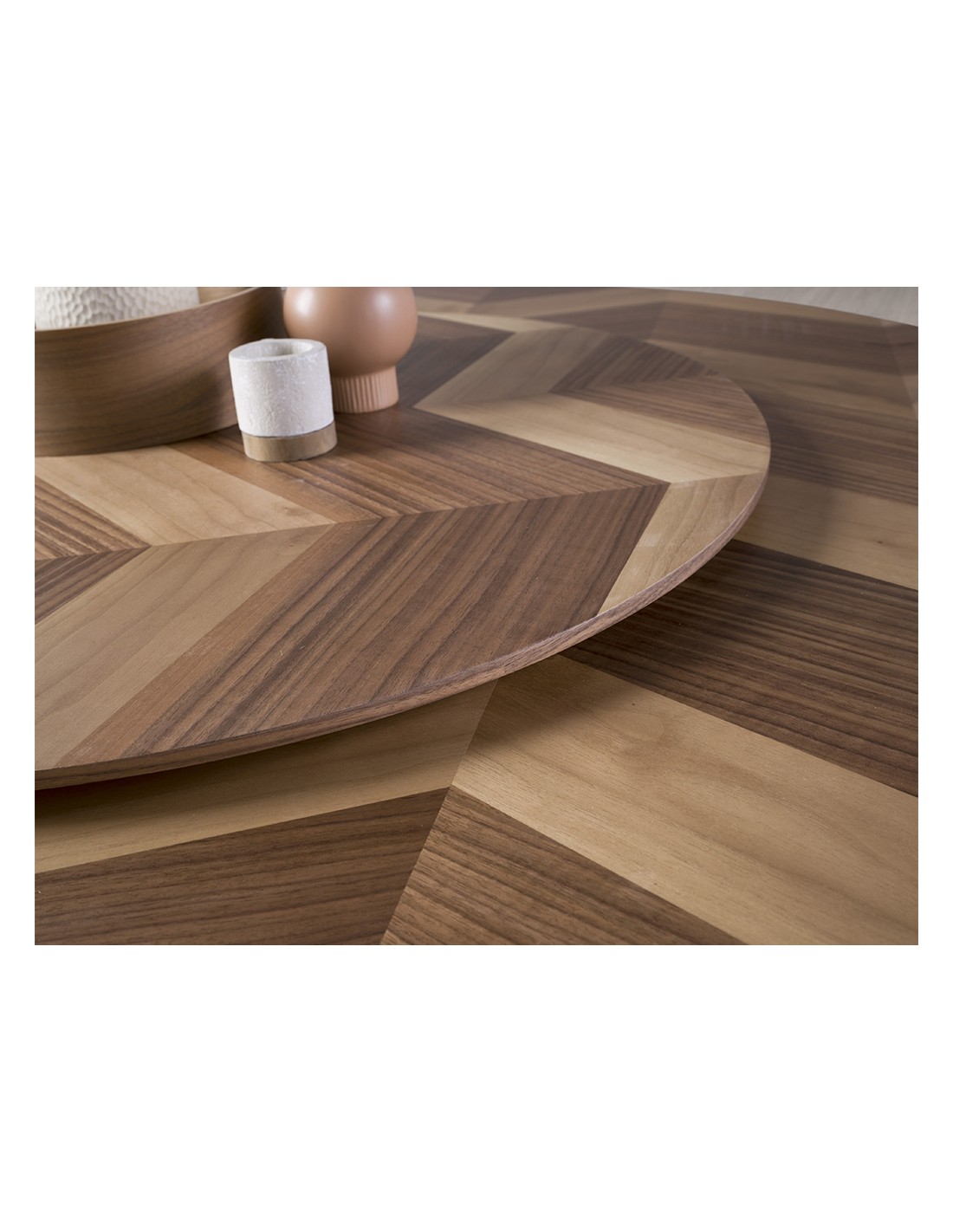 Mesa comedor redonda nogal