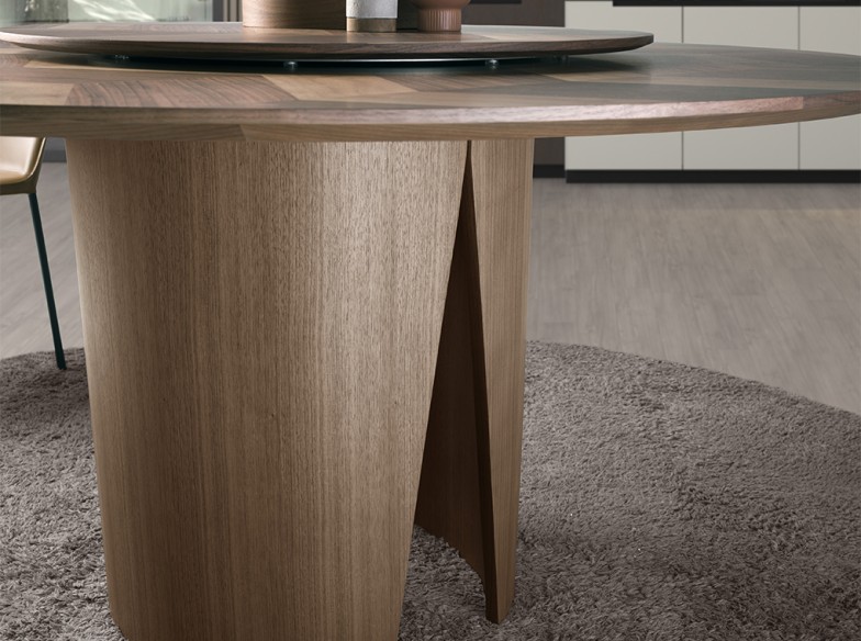 Mesa comedor redonda nogal