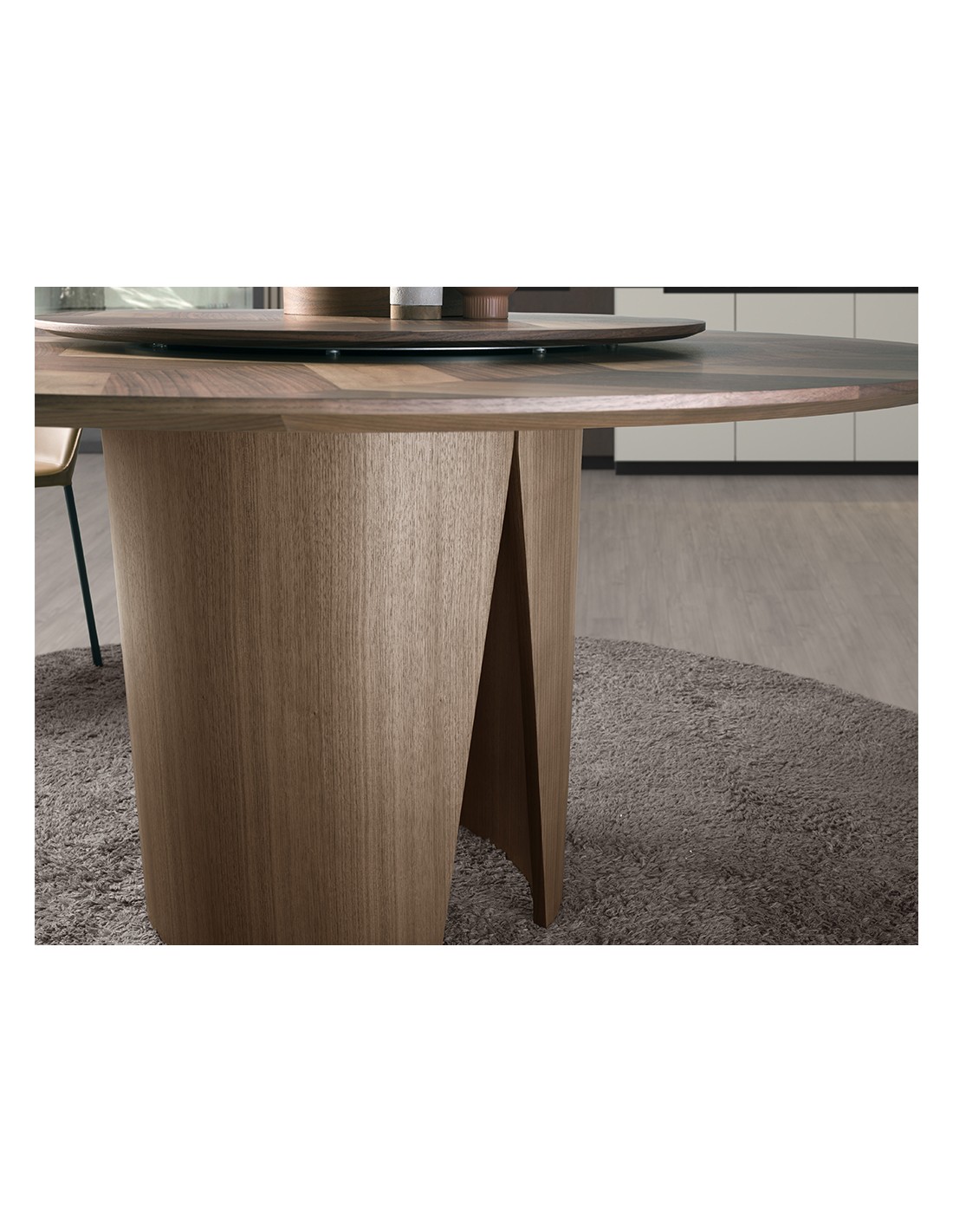 Mesa comedor redonda nogal