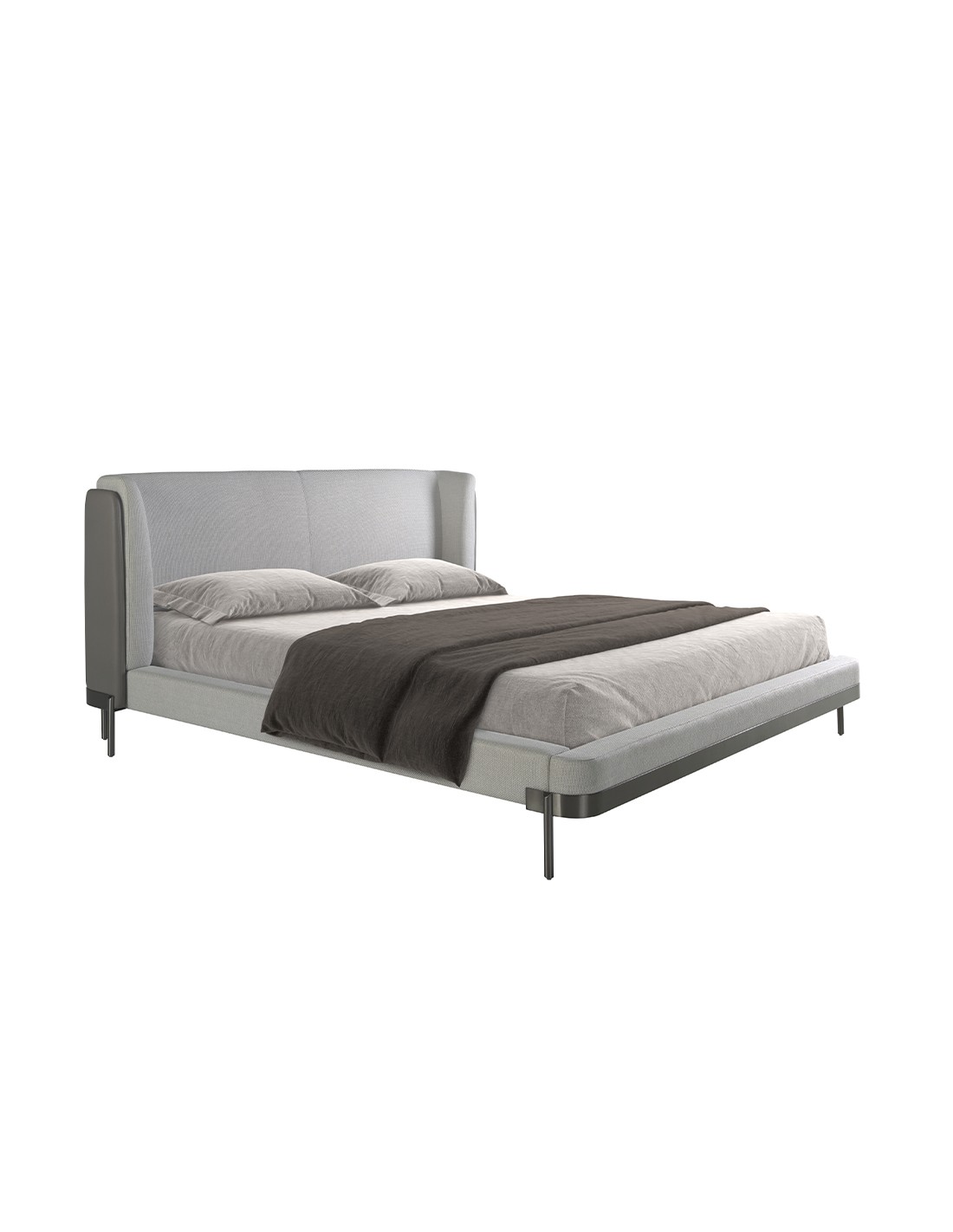 Cama tela color gris claro