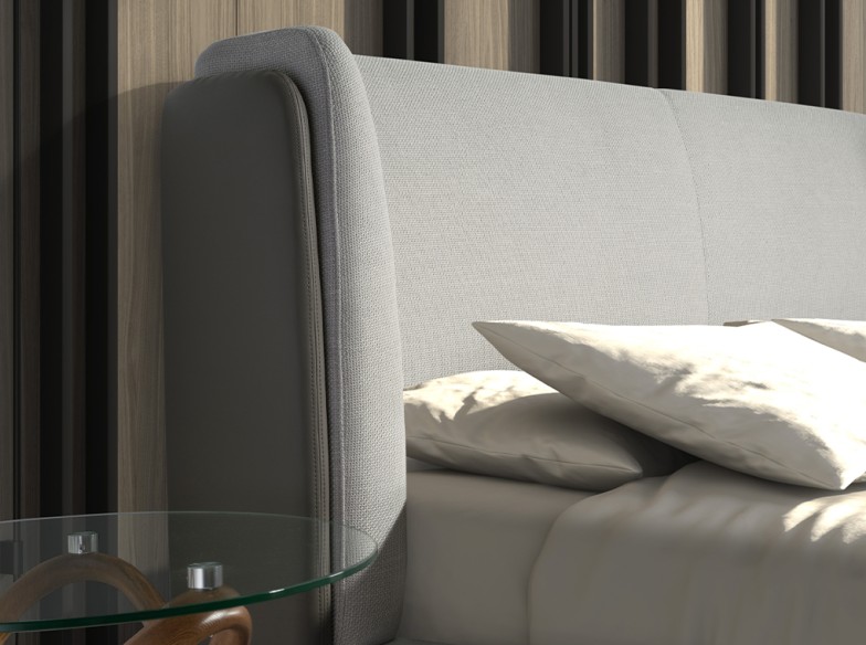 Cama tela color gris claro