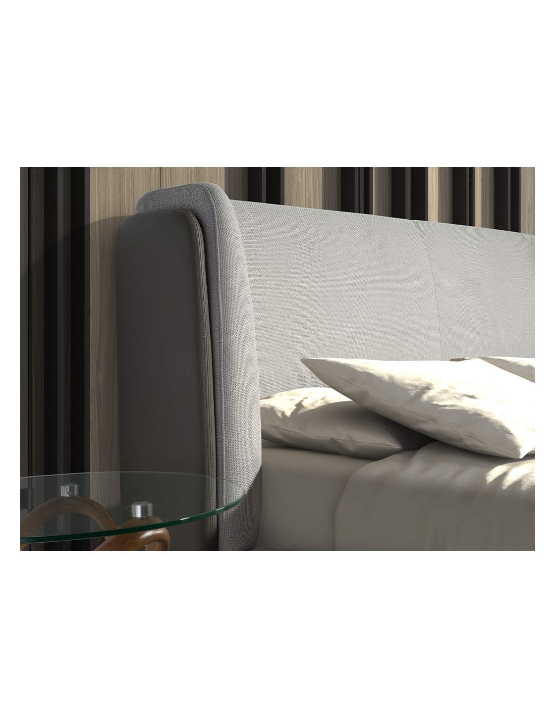 Cama tela color gris claro