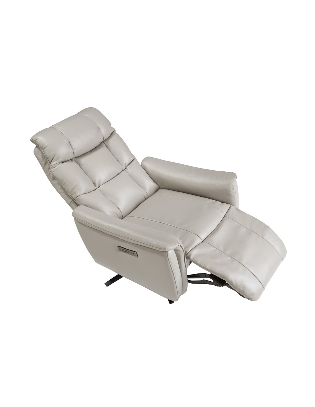 Sillón relax giratorio piel gris