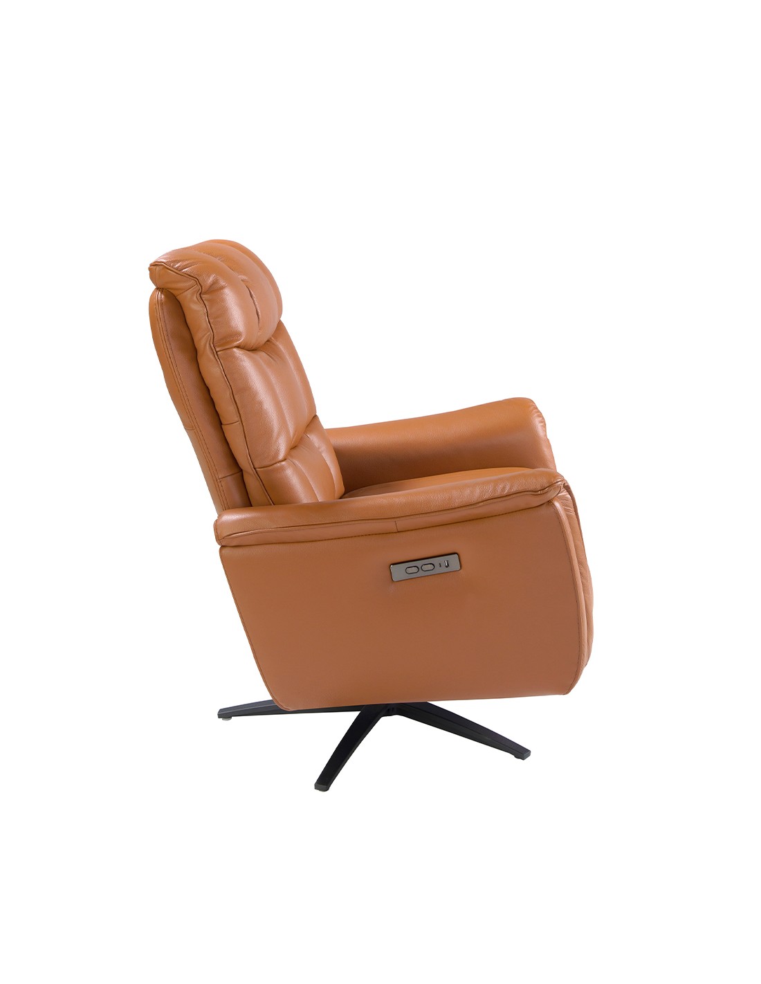 Sillón relax giratorio piel marrón