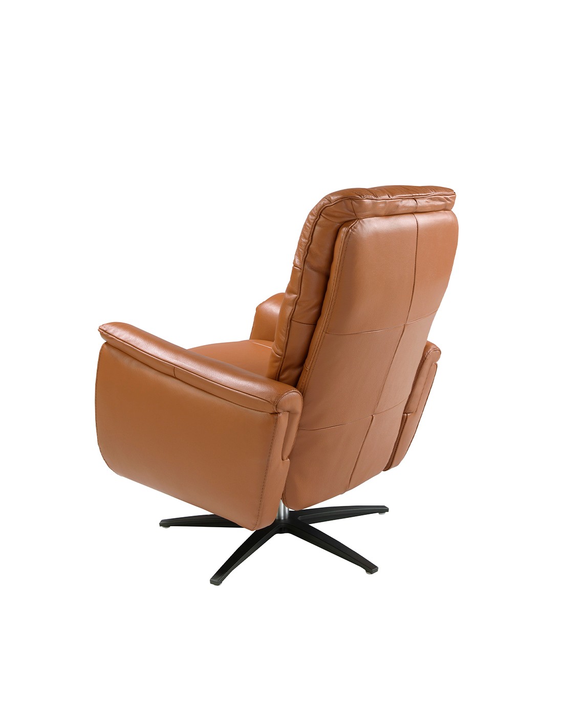 Sillón relax giratorio piel marrón