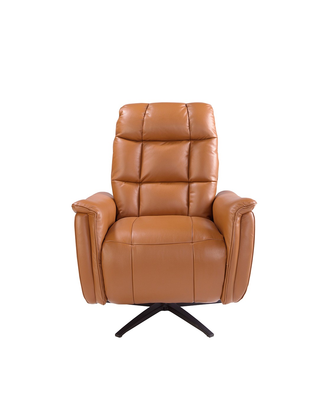 Sillón relax giratorio piel marrón