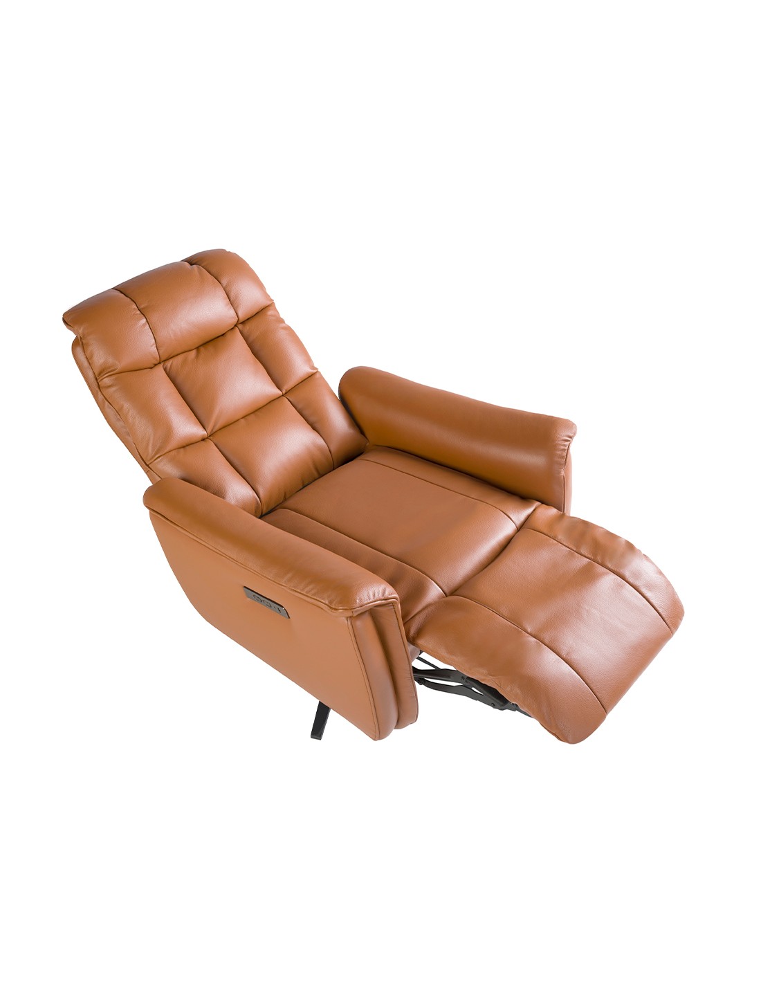 Sillón relax giratorio piel marrón
