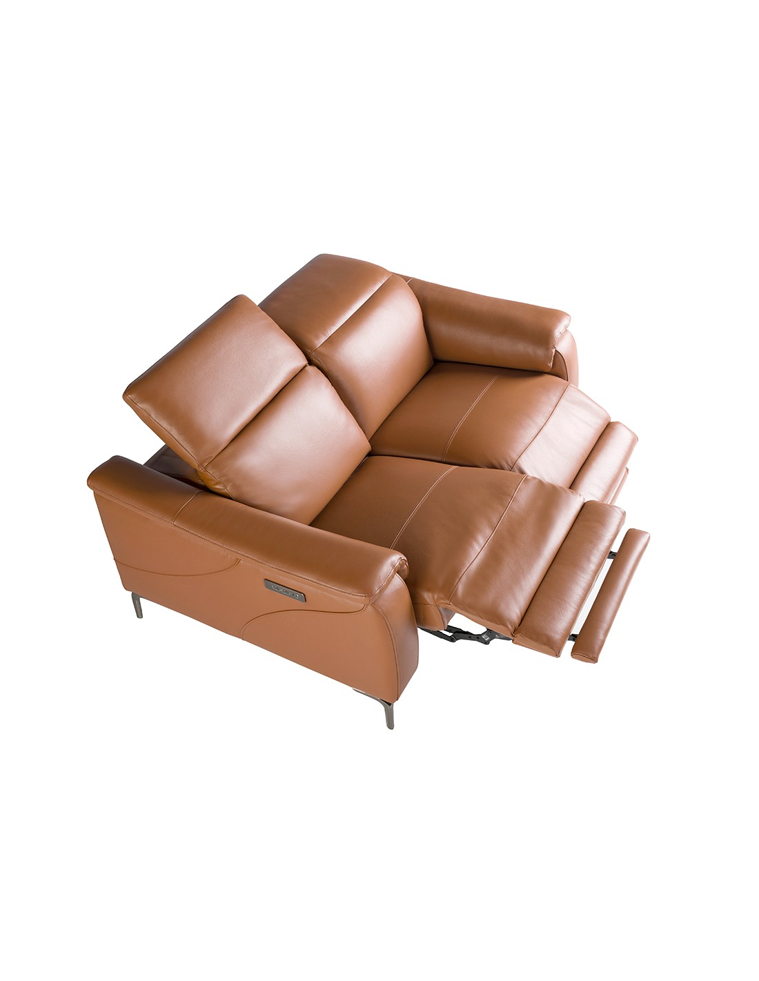 Sofá relax 2 plazas piel marrón