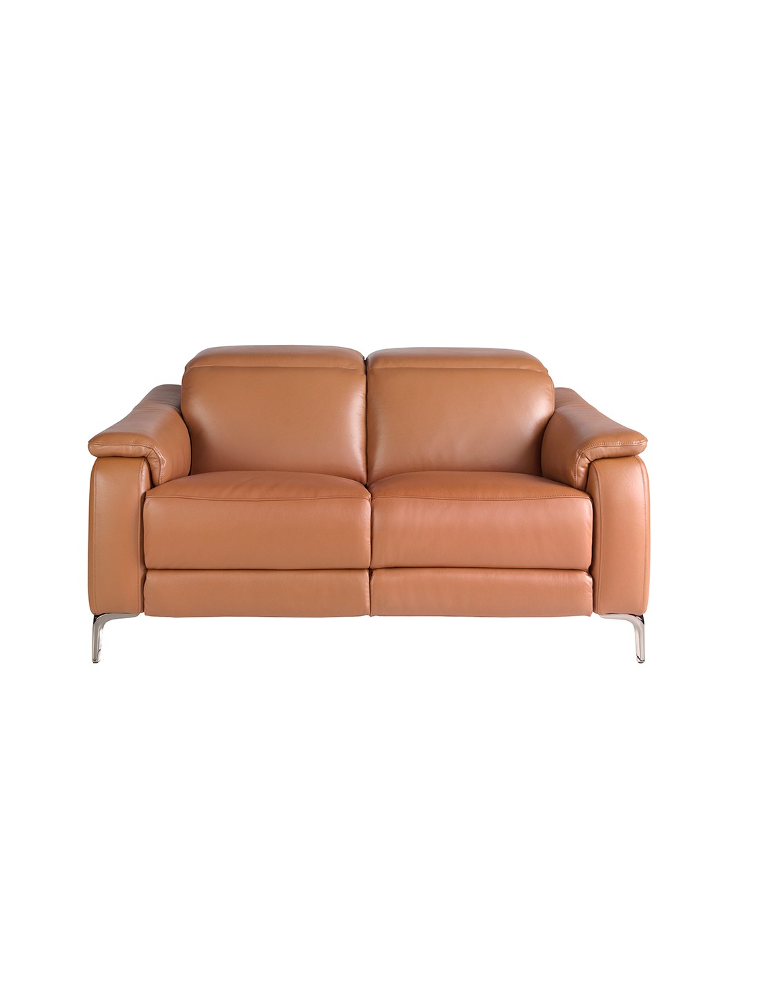 Sofá relax 2 plazas piel marrón