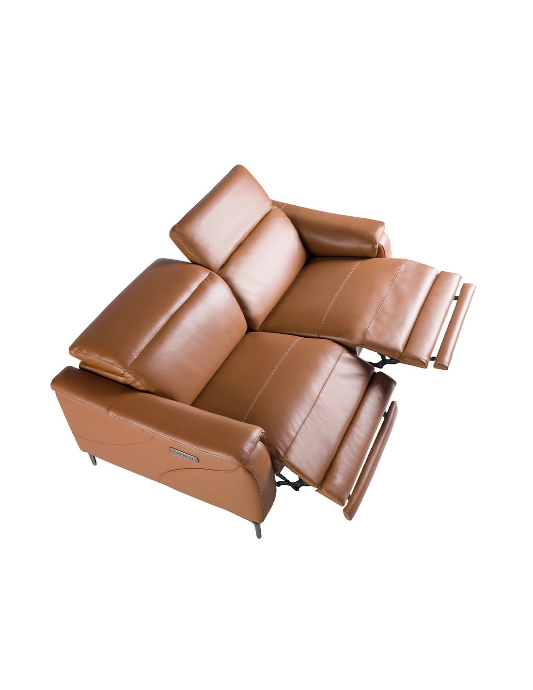 Sofá relax 3 plazas piel marrón