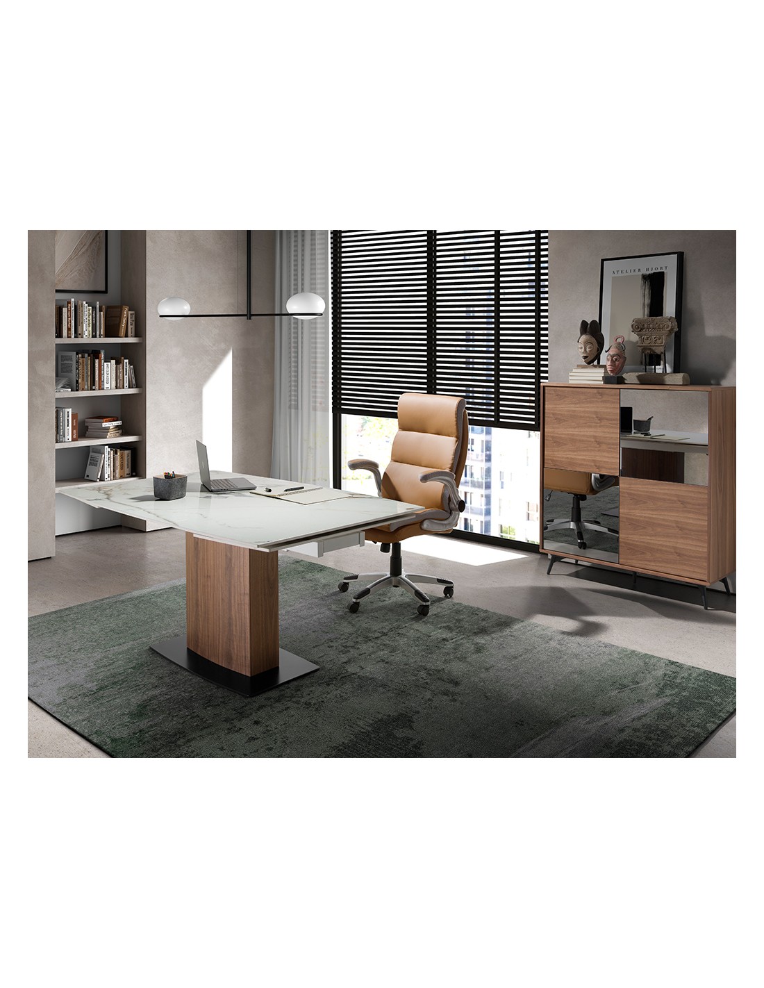 Mesa comedor extensible ovalada barril mármol...