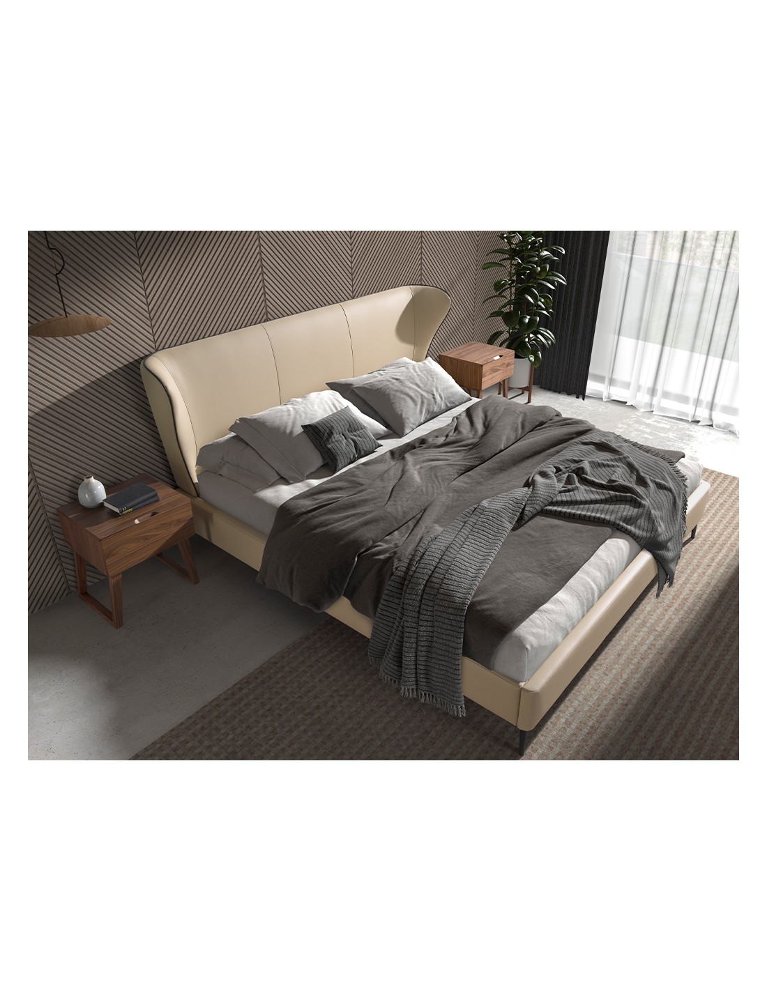 Cama polipiel color crema