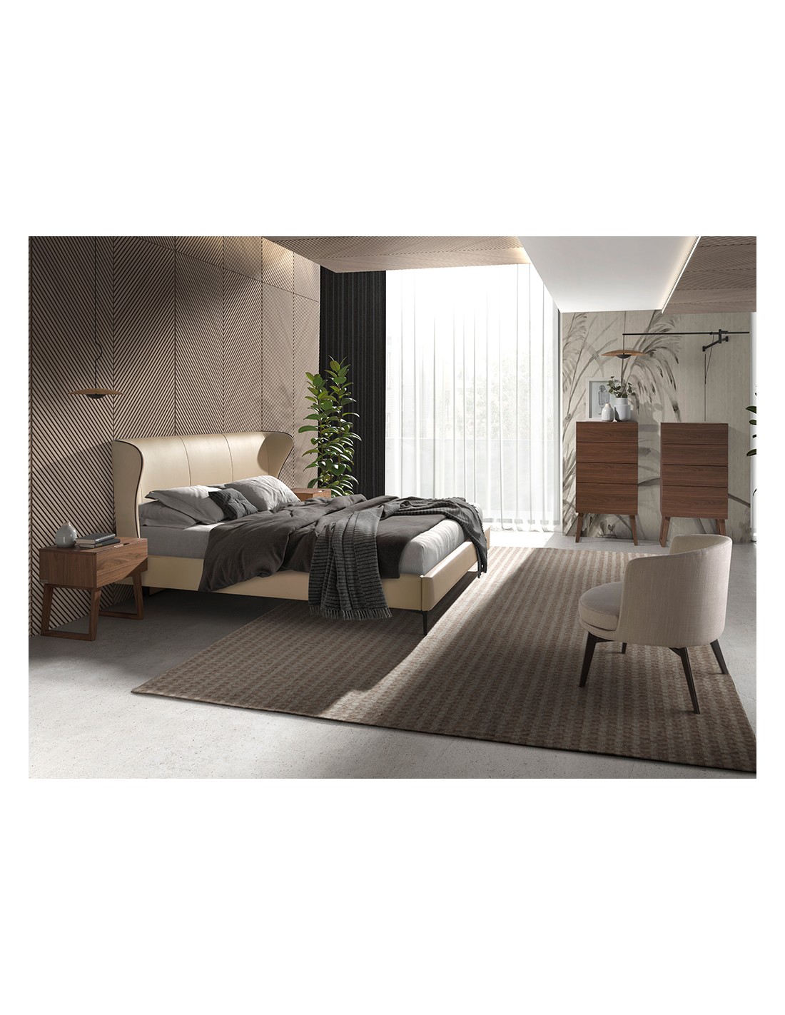 Cama polipiel color crema