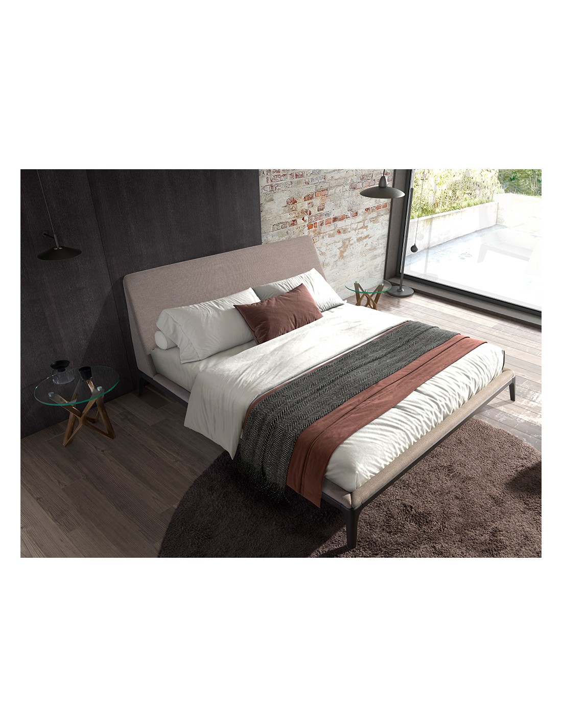 Cama tela color gris