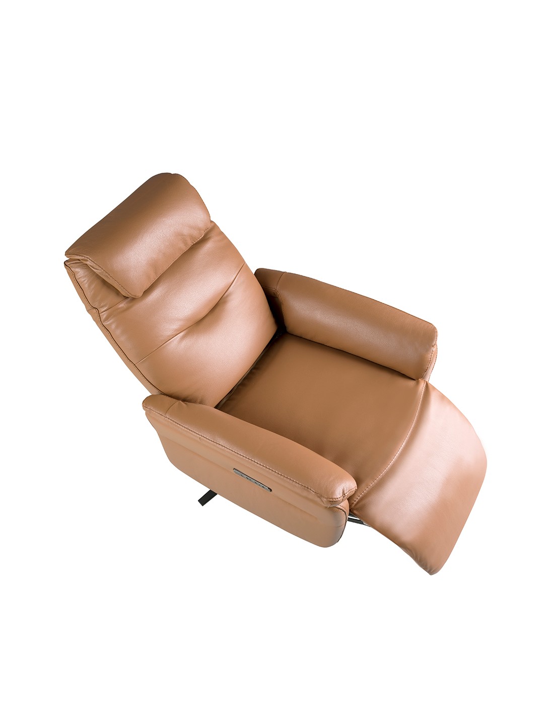 Sillón relax giratorio piel marrón