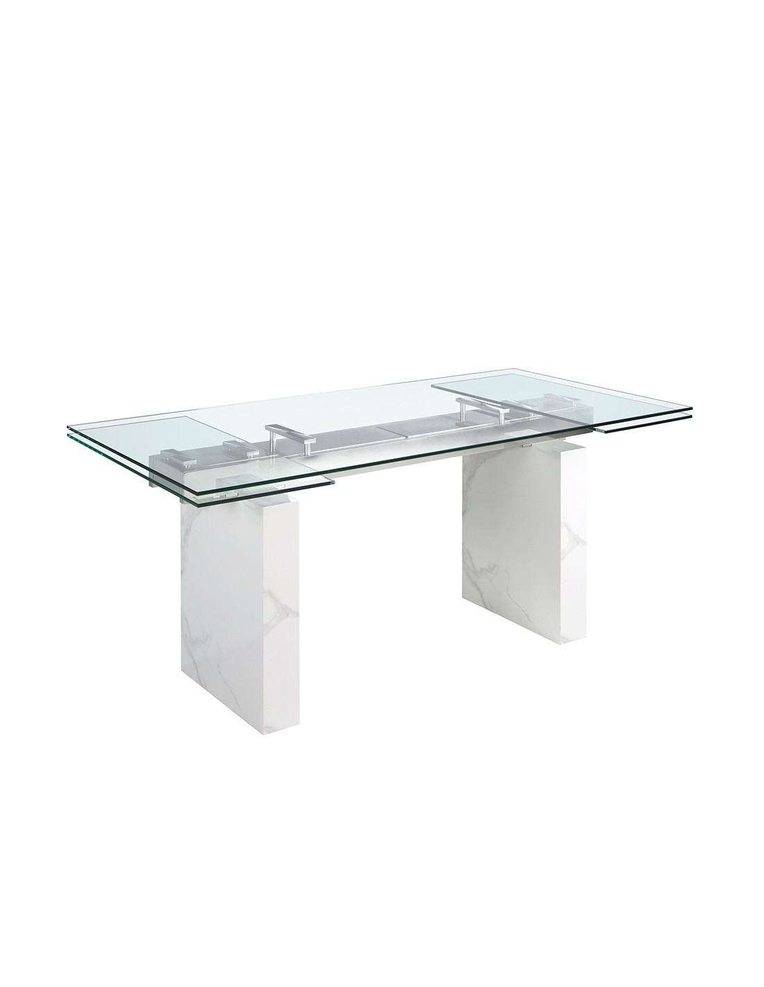 Mesa comedor extensible rectangular cristal...